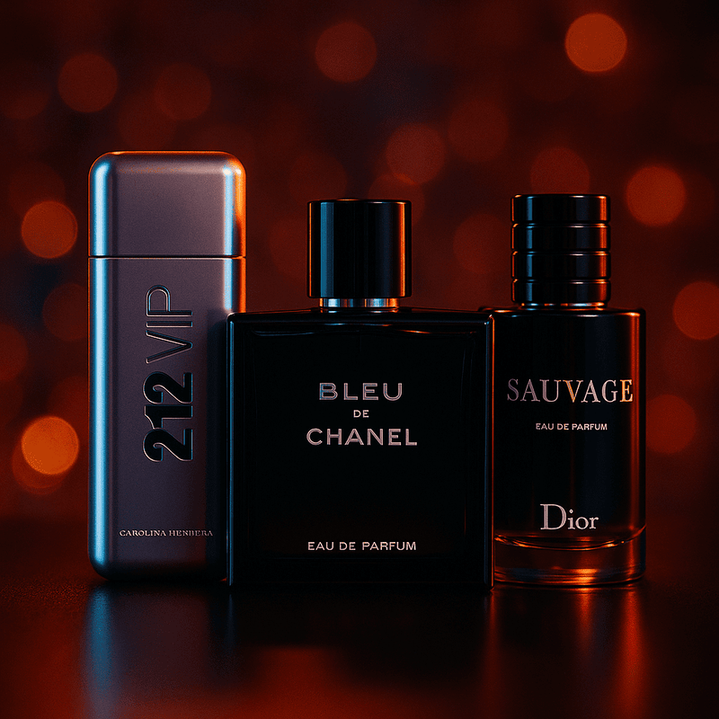 Kit 212 VIP Men + Bleu de Chanel + Sauvage by Dior + Envío Gratis